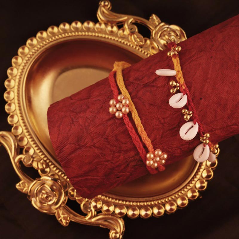 Send Shell and Pearl Rakhi Set Online - RKH22-106666 | Giftalove