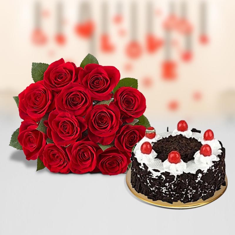 Send Black Forest Cake N Roses - Canada Online - CAN23-112054 | Giftalove