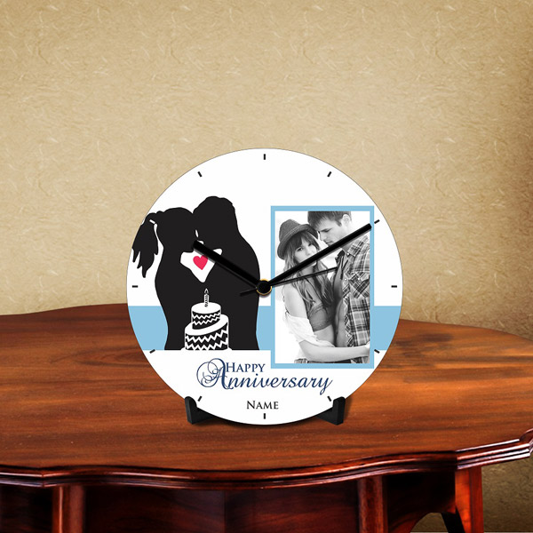 Send Personalised Name Happy Anniversary Desk Clock Online GAL20
