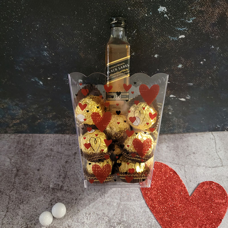 Send Johnnie Walker Black Label Miniature with Ferrero Rocher Valentine ...