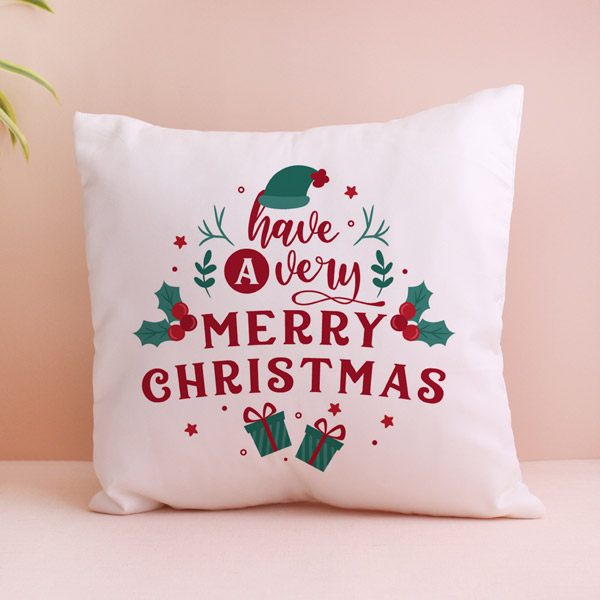 Cushion Merry Christmas White main image 1