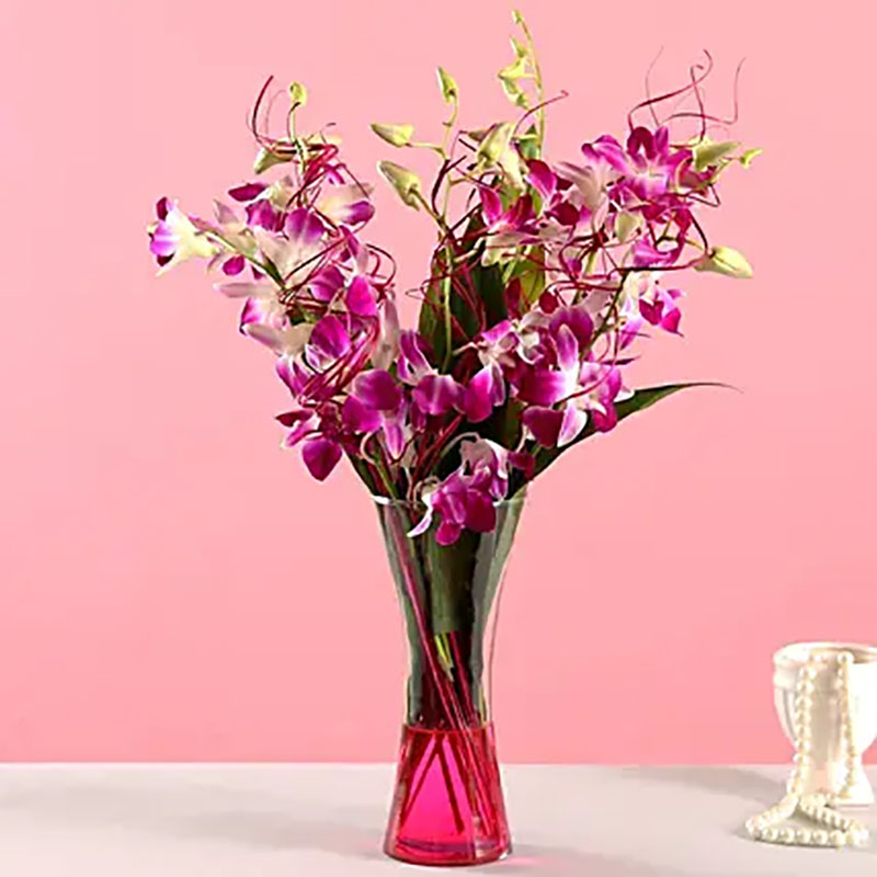 Send Alluring Pink Orchids in Glass Vase Online - GLGAL23-110102 ...