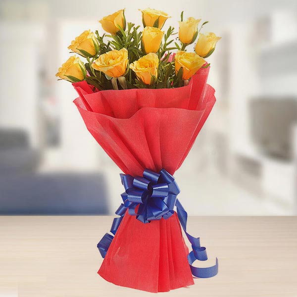 Send Delightful Yellow Rose Flower Bunch Online GAL22108531 Giftalove