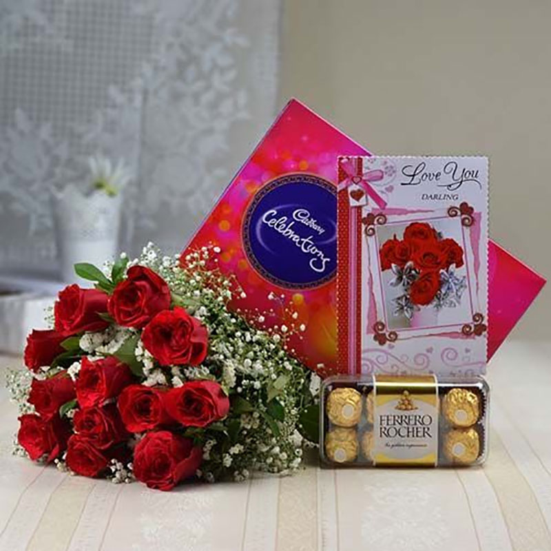Send Red Roses with Card N Chocolates for Rose Day Online - VL23-110443 ...