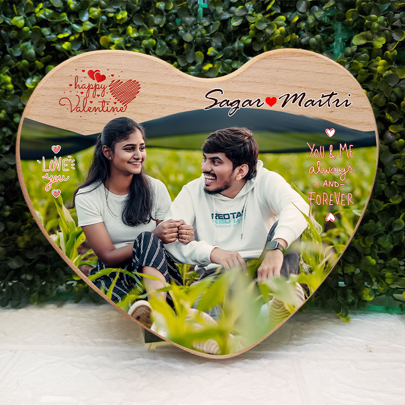 Send Valentine Personalized Wooden Heart Shape Table Top Online VL23