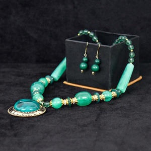 Aqua Green Beaded Set