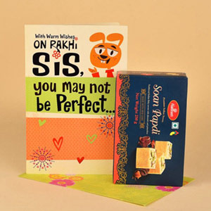 Soan Papdi N Rakhi Greeting Card for Sister