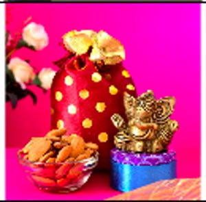 Brass Ganesha and Almonds