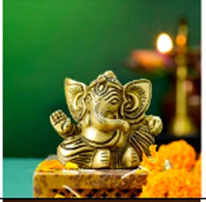 Cute Brass Ganesha Idol