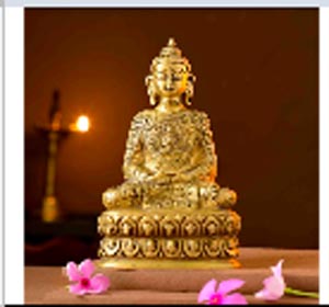 Meditating Buddha Brass Idol