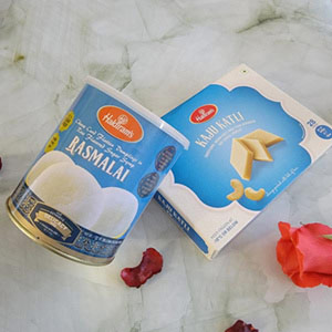 Rasmalai and kaju katli combo pack