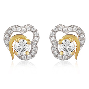 Floral Petal Gold Plated Stud Earrings for Women 