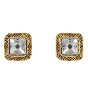 White Square Stud