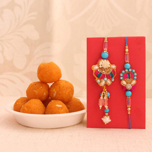 Rakhi Set with Bundi Laddu Bliss