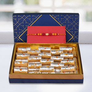 1 Kg Kaju Roll with Pearl Rakhi