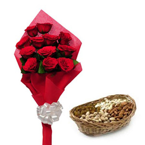 Loving Red Roses with Dryfruits