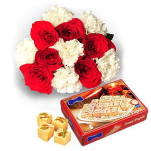Mixed Flowers with Soan Papdi