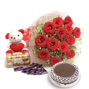 Magical Roses & Chocolate Hamper - New Year Flowers
