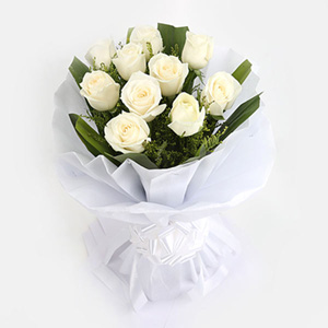 White Roses Bunch : Send Get Well Soon Flowers Online