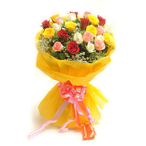 Bunch of 25 Mix Colour Roses for Father