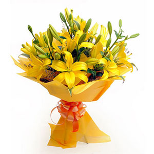 Bunch of Yellow Lilies to Father