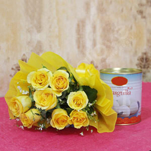 Delightful Flowers & Rasgulla (1kg)