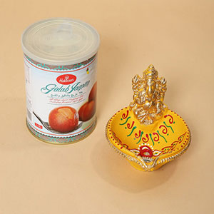 Gulab Jamun and Ganesha Diya Combo