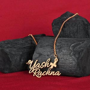 Customised Couple Names 18k Gold Plated Necklace For Wife
