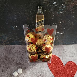 Johnnie Walker Black Label Miniature with Ferrero Rocher Valentine Gift