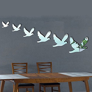 Six Birds Design Silver Acrylic Mirror