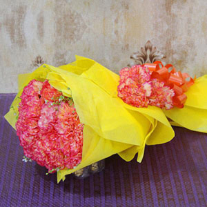 Charismatic Orange Carnations Bouquet