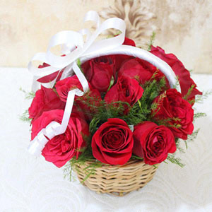 Lovely Red Rose Basket