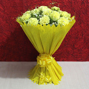 Smashing Yellow Carnations Bouquet