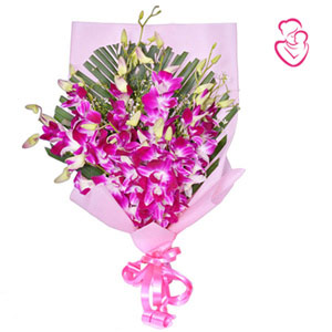 Exotic Bouquet of Purple Orchids 