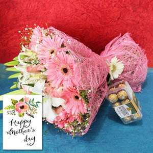 Sweet Hamper - Mothers Day Flowers with Chocolates