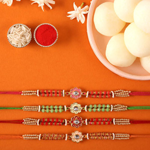 Sneh Meenakari Rakhi Set & Rasgullas to Qatar