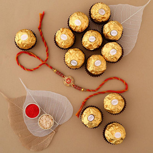 Sneh Holy Om Rakhi & Ferrero Rocher Box