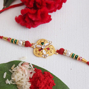 Metallic Designer Golden Rakhi