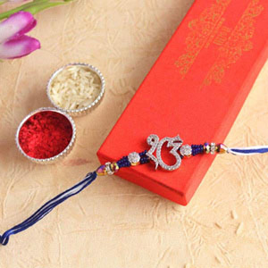 Traditional Golden Om Rakhi