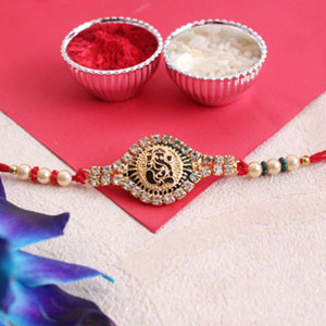 Aesthetic Golden Ganpati Rakhi