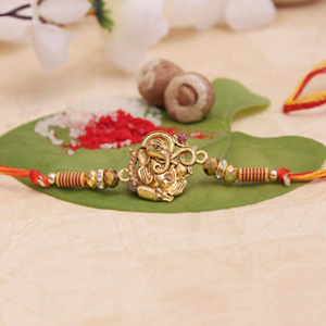 Aesthetic Golden Ganesha Rakhi