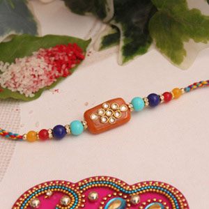 Multicolored Kundan Work Rakhi