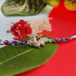 Multicolored Peacock AD Rakhi