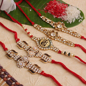 Set of 5 Gorgeous Rakhis