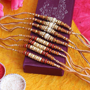 Eye-catching Set of 8  Rakhis  
