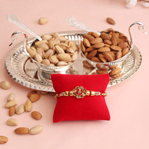 Stone Rakhi with Dry Fruits Thali