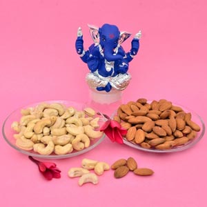 Blue Ganesha and Dry Fruits Combo