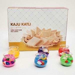 Dozen lights with Kaju Katli