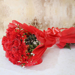Romantic Red Carnations Bouquet