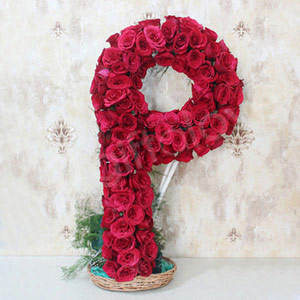 100 Red Roses Alaphabet Arrangement
